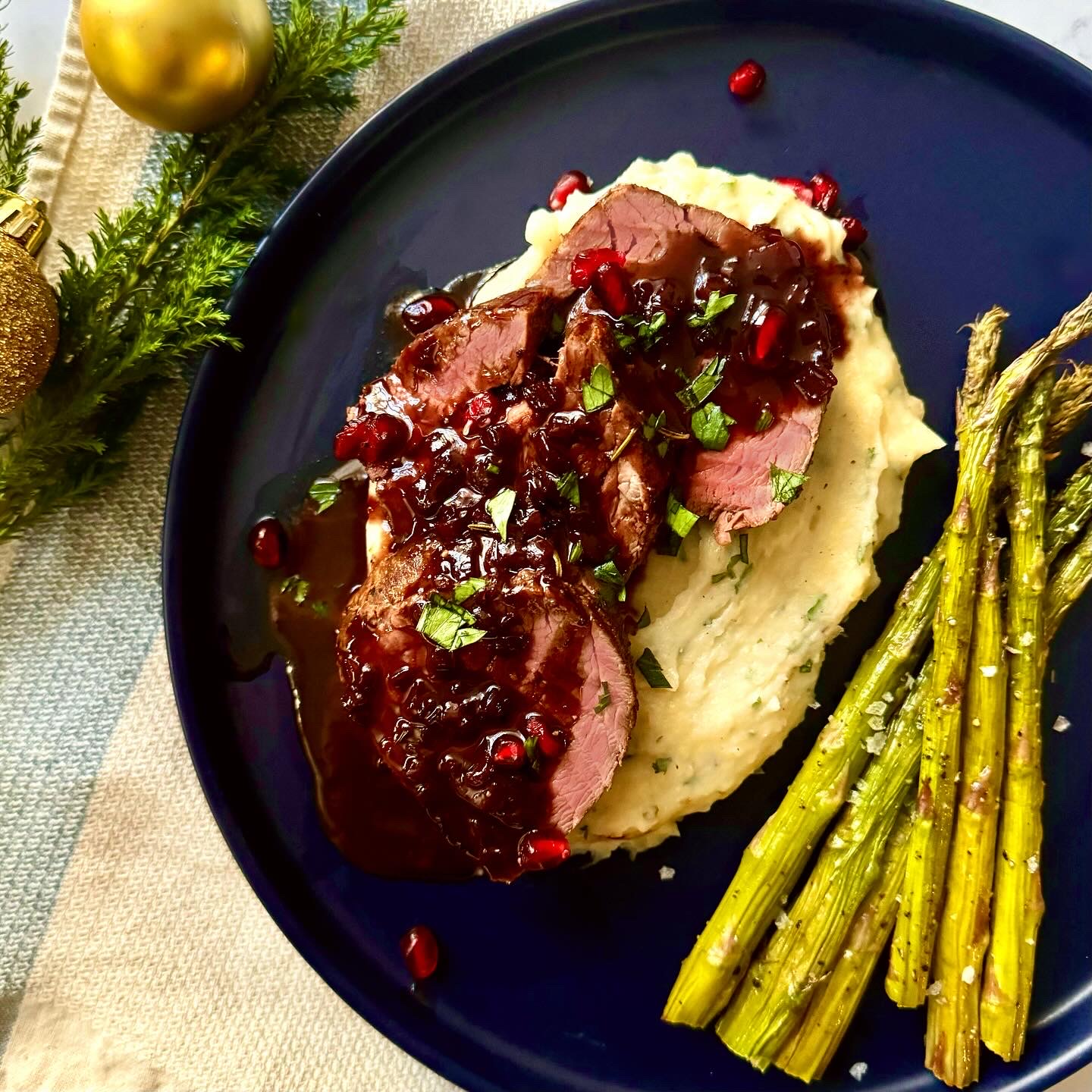 Holiday Chateaubriand Roast with Pomegranate Red Wine Sauce