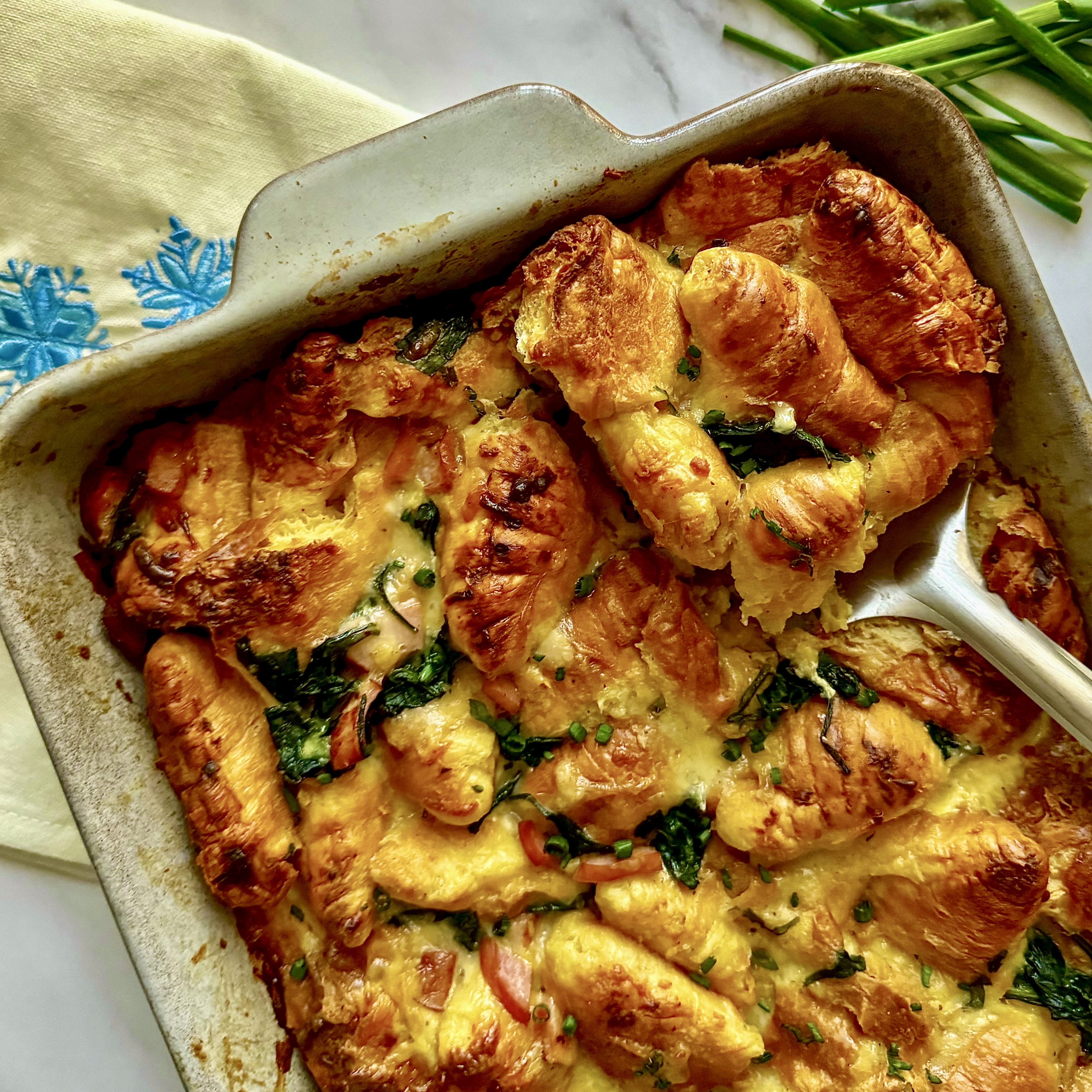 Croissant and Cheese Breakfast Casserole