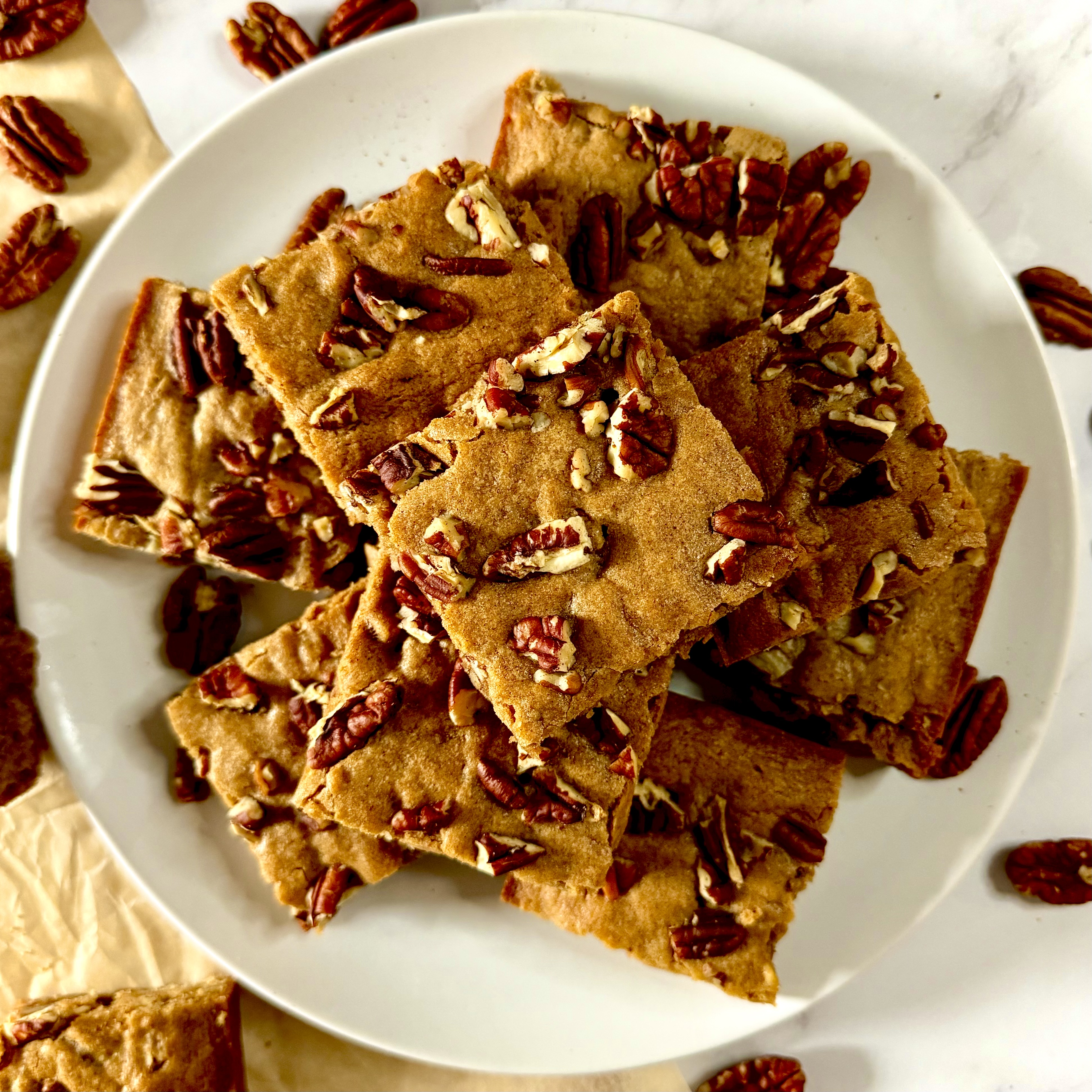 Spiced Maple Pecan Blondies