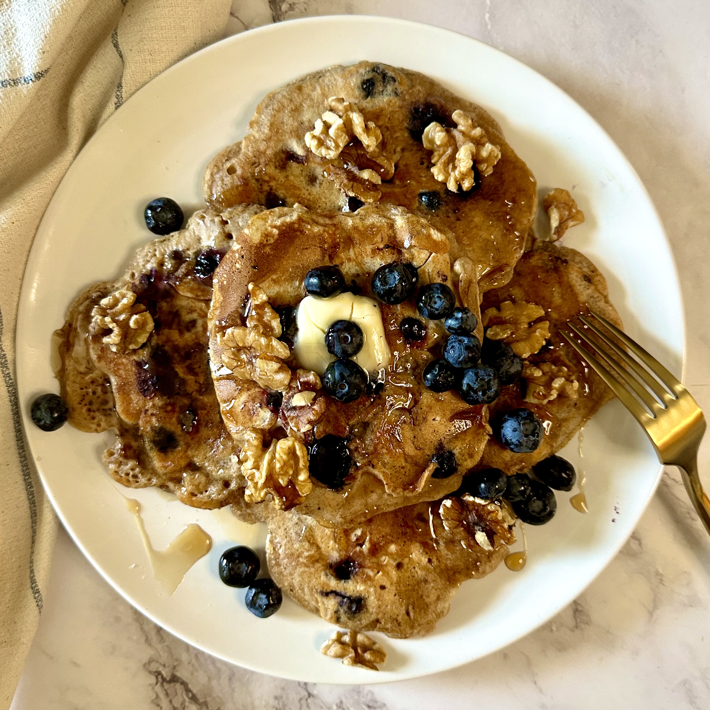 Blueberry Walnut Pancakes