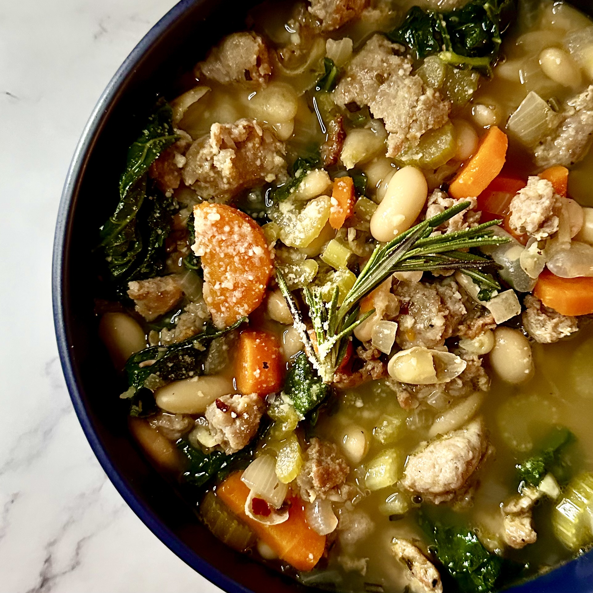 Cozy Kale, Sausage, and White Bean Soup