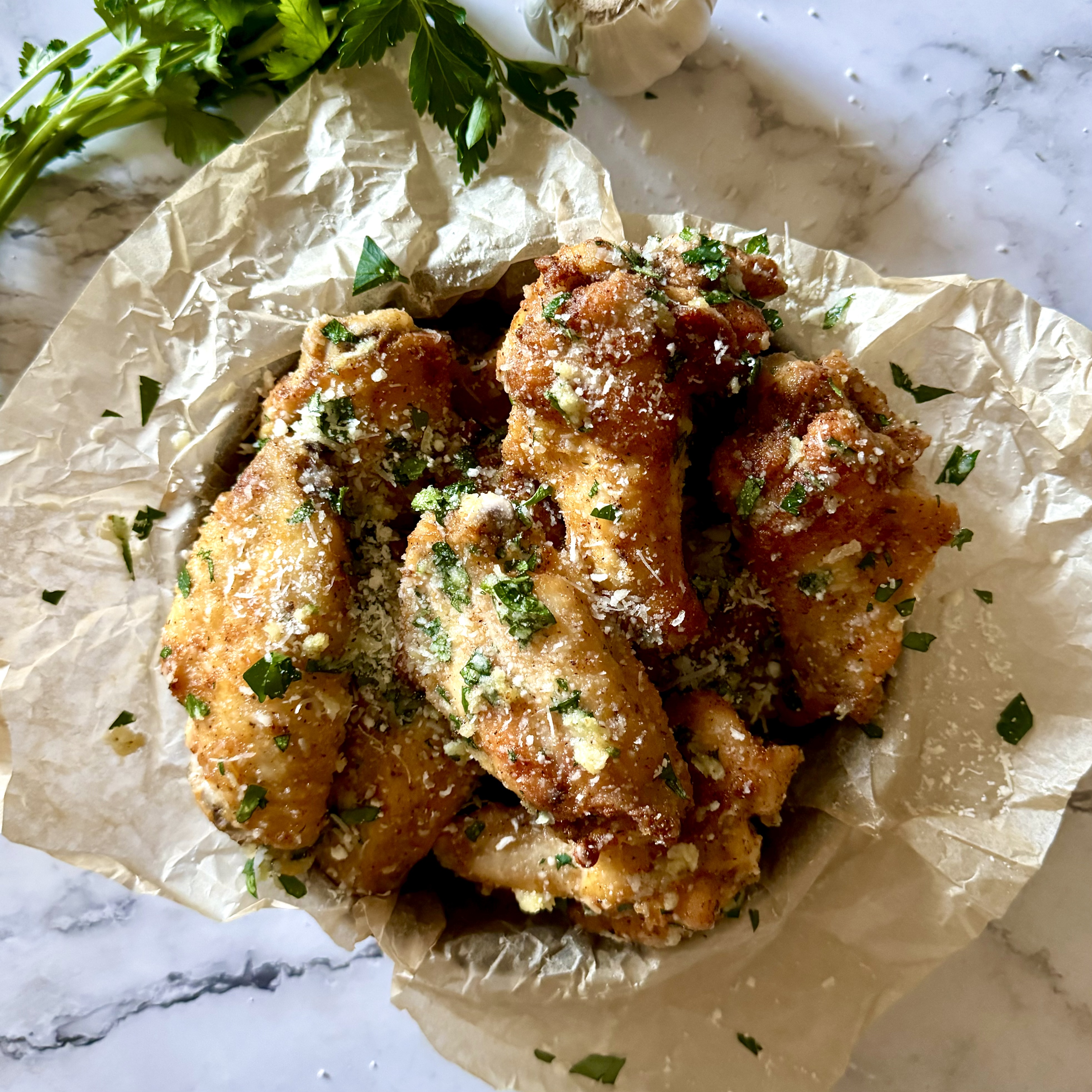 Baked Garlic Parmesan Chicken Wings