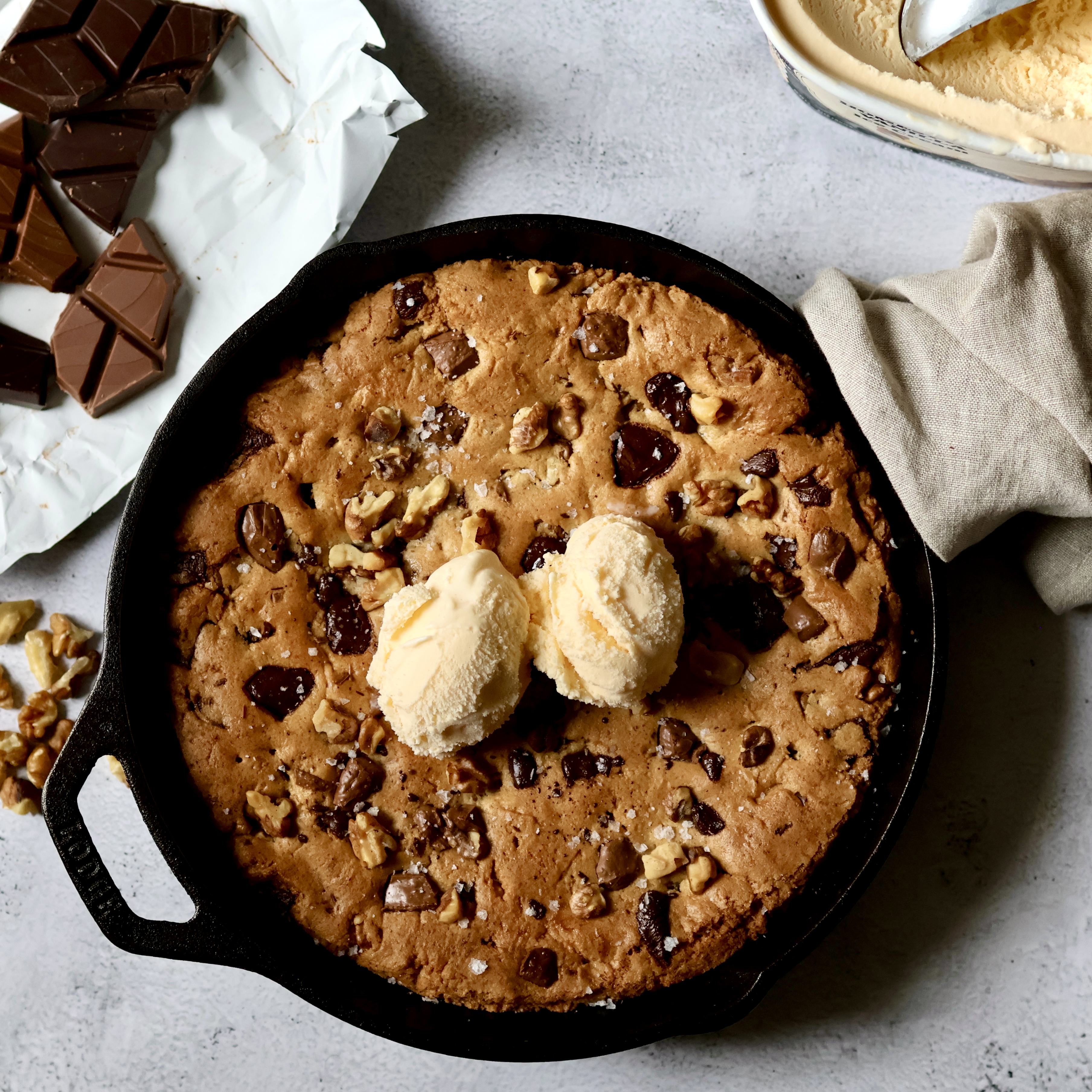 Brown Butter Chocolate Chip Cookie Skillet